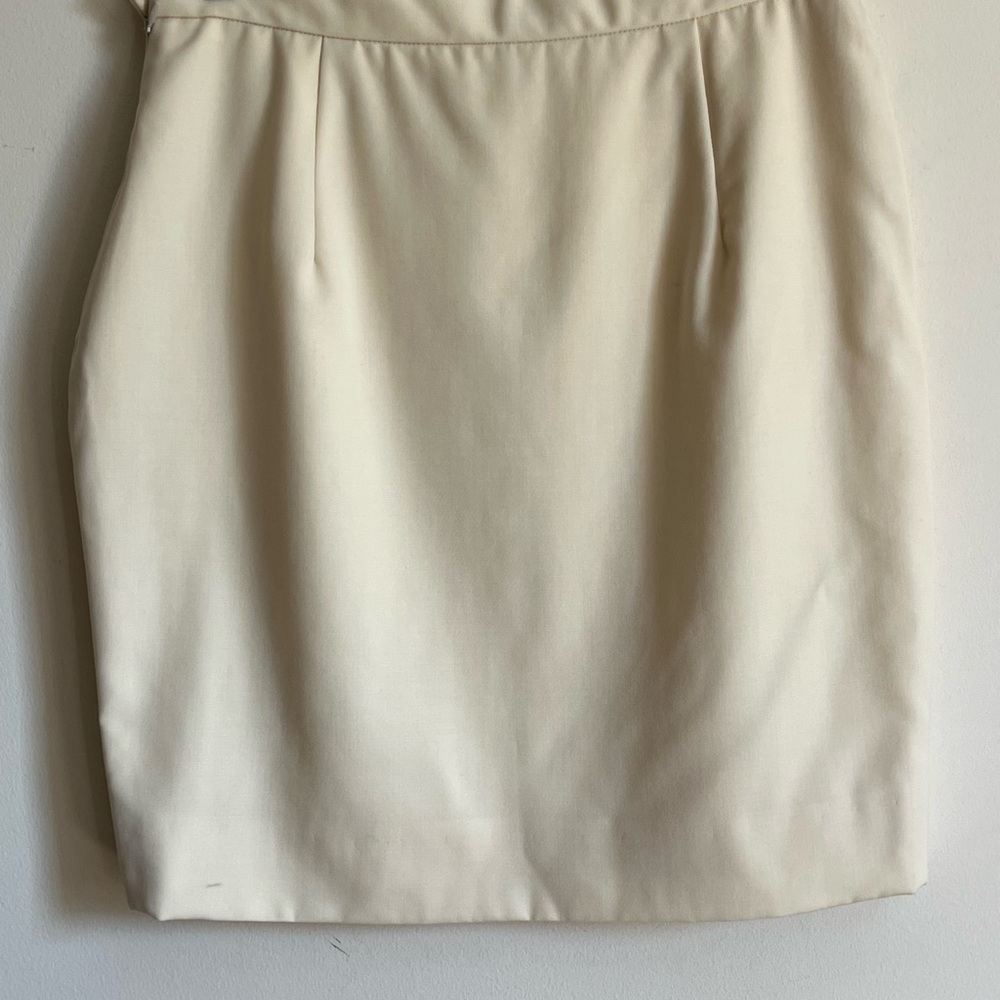 VTG Ralph Lauren Purple Label Classic Ivory Lined Wool Short Pencil Skirt Sz 10 - Picture 7 of 15